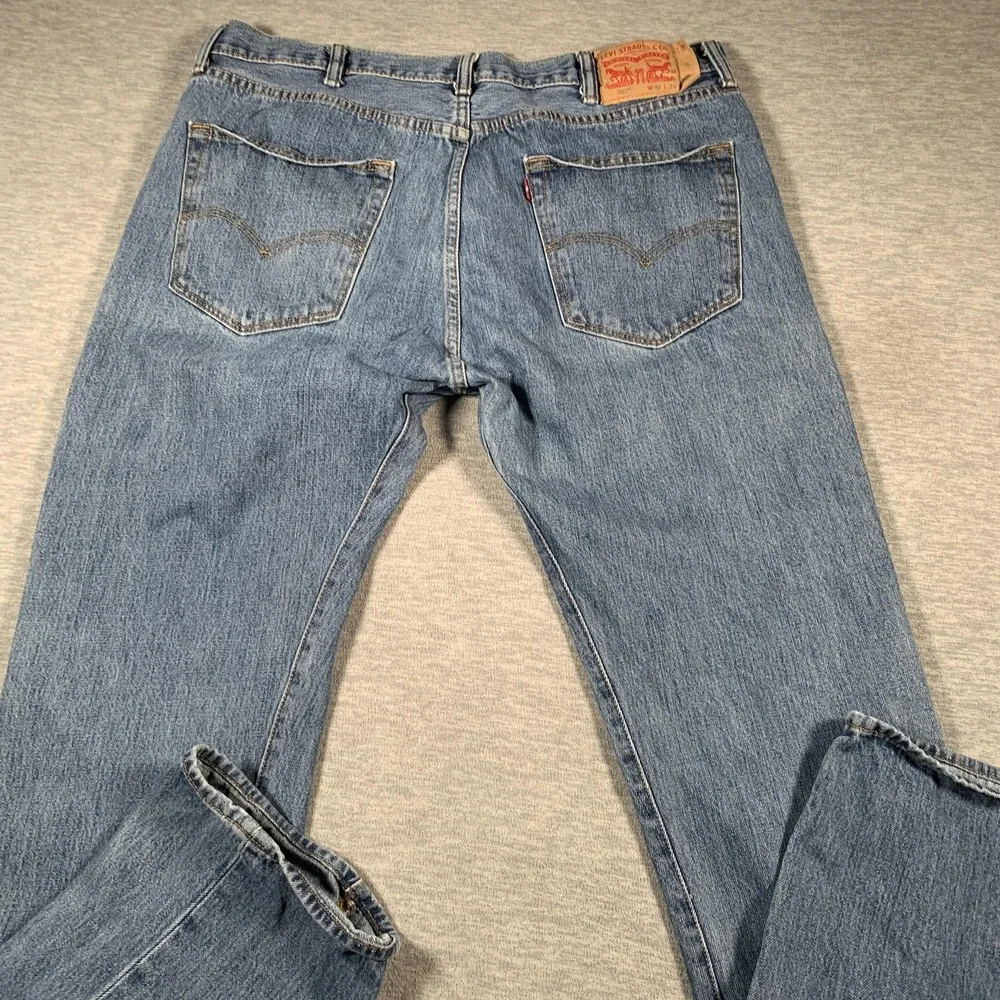 Levis 501‎ Jeans Mens 34x34 Blue Denim Straight Leg Button Fly Original Fit